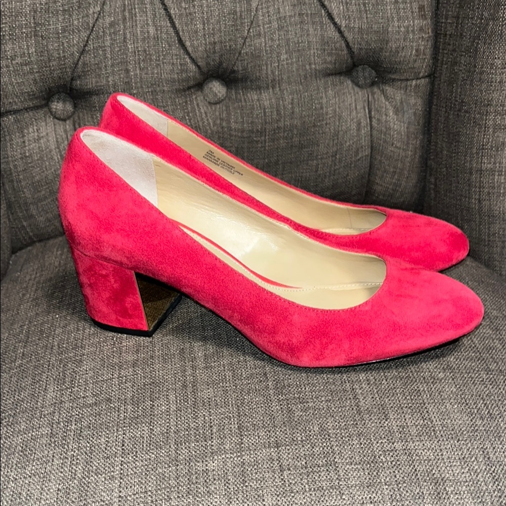 Talbots Bold Pink Suede Heels